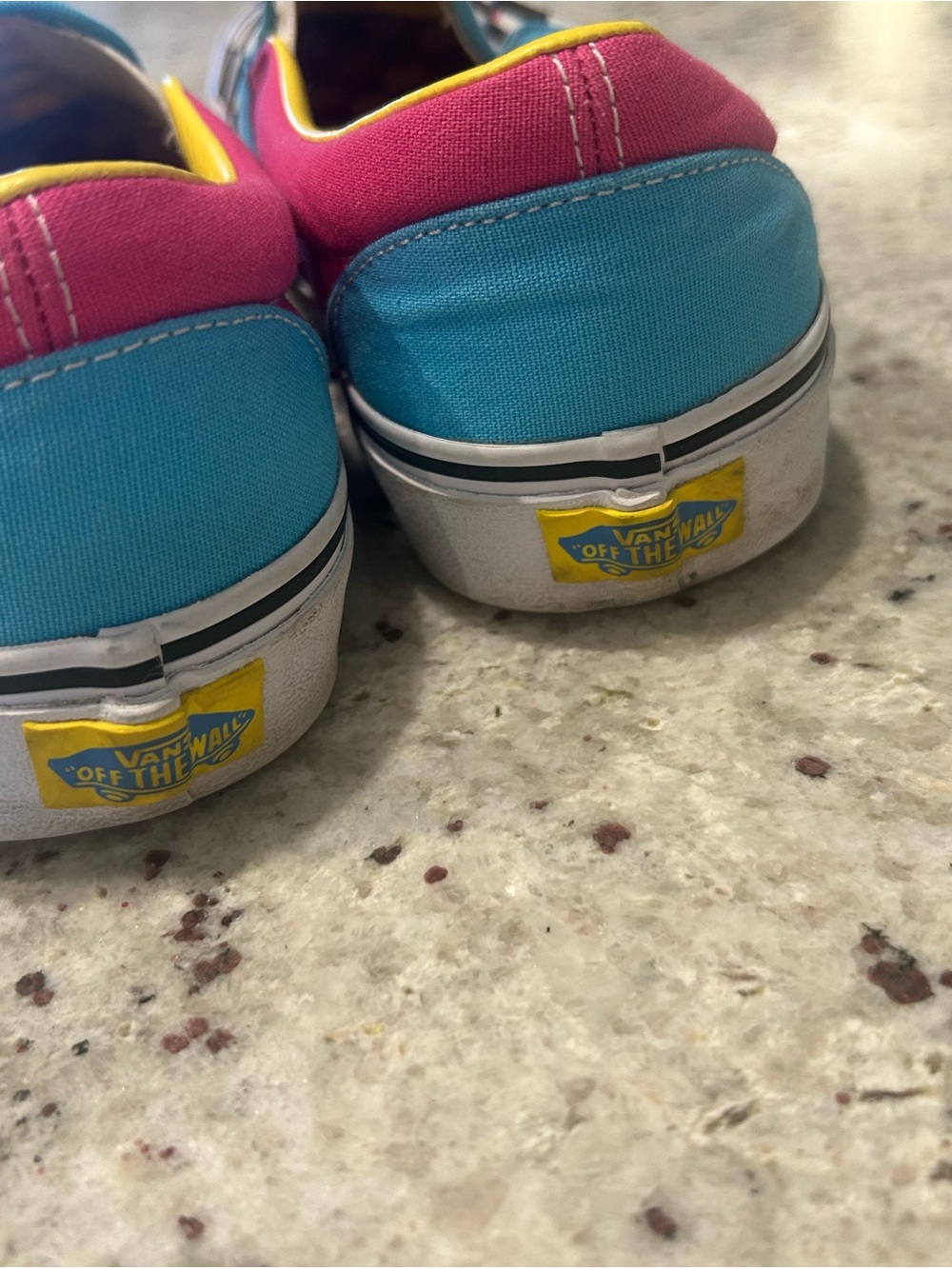Vans Checkerboard Slip-On Sneakers - Black, Pink, Yellow, Blue - Picture 2 of 4